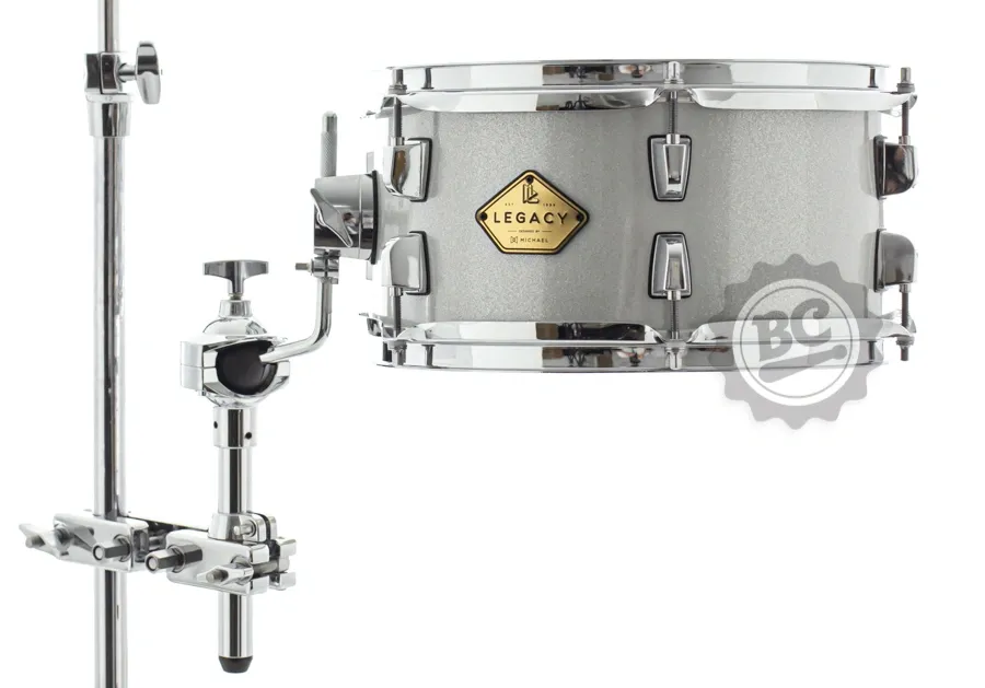 Tom Avulso 12" Michael Legacy Slim Sparkle Silver SSR 12x6" com clamp e holder
