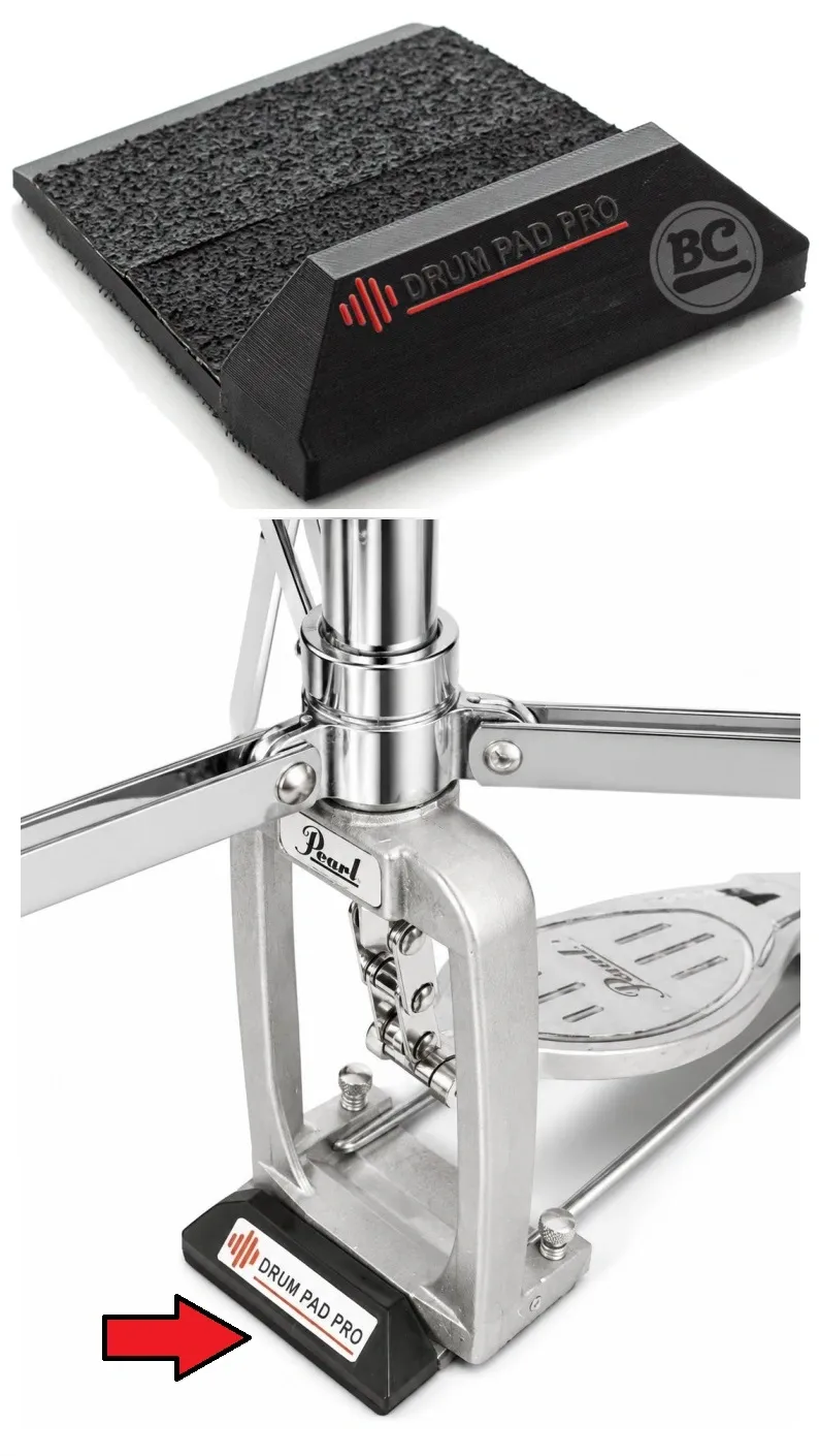 Trava de Ferragem e Âncora Drum Pad Pro Pedal Lock para travar a máq. hihat e pedal com velcro para carpetes