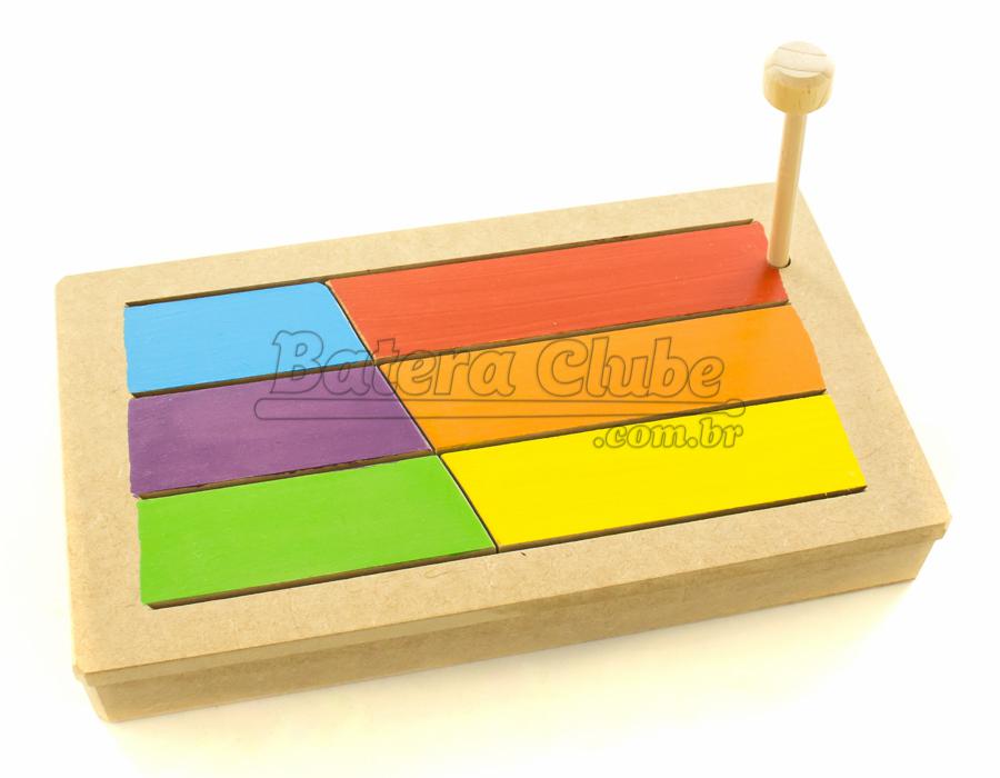Tambor de Língua Percubo Mafagafo M08 Estilo Xilofone com Baqueta (Musicalização Infantil)