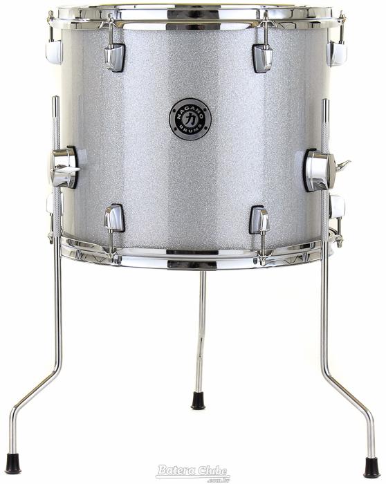 Surdo Avulso 14" Nagano Garage Silver Sparkle 14x14" com 3 Pés