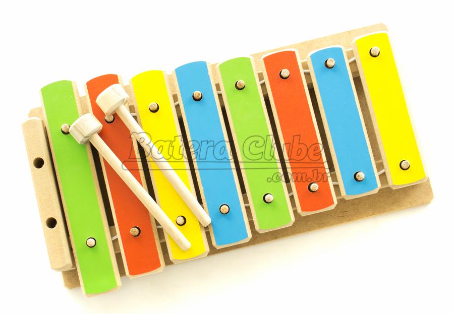 Xilofone Percubo Mafagafo M10 com 2 Baquetas e Teclas Destacáveis (Musicalização Infantil)