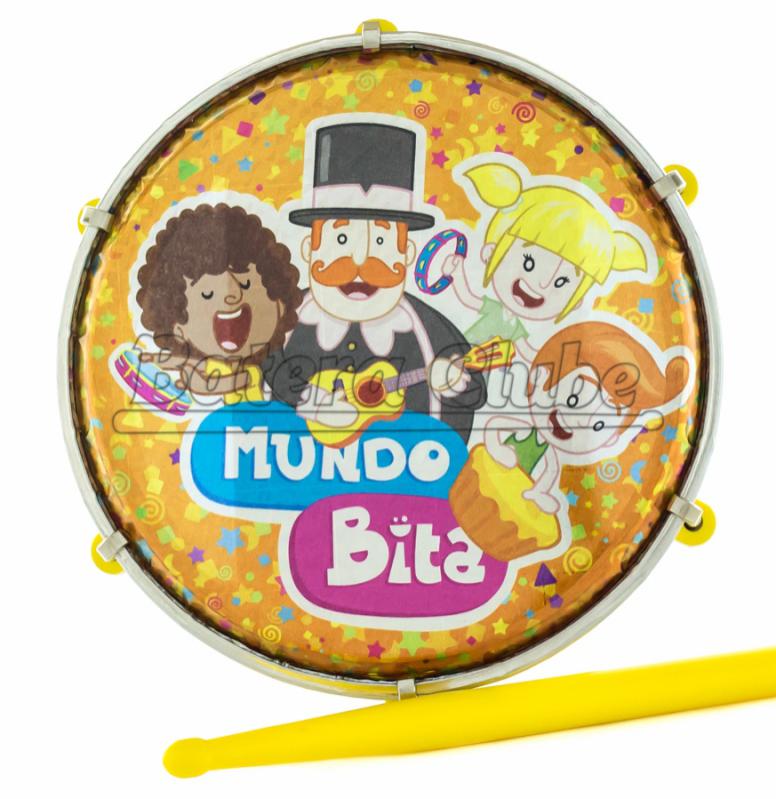 Tamborim Luen Mundo Bita 6" em ABS com Baqueta Musicalização Infantil (60047MB/AM)