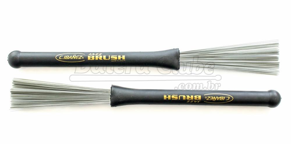 Vassourinha C. Ibañez Jazz Brush JB com Cerdas Retráteis e Fios de Aço Inox e Cabo Duralumínio