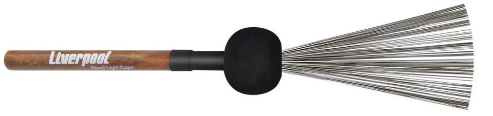 Vassourinha de Cajón Liverpool Wood Light VAC-002 cerdas de aço leve e borracha pro som grave (10346)