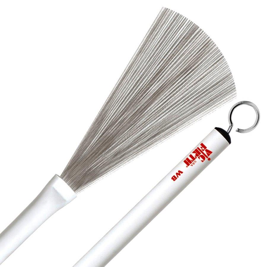 Vassourinha Vic Firth Jazz Brush WB White com Cerdas Retráteis (1512)