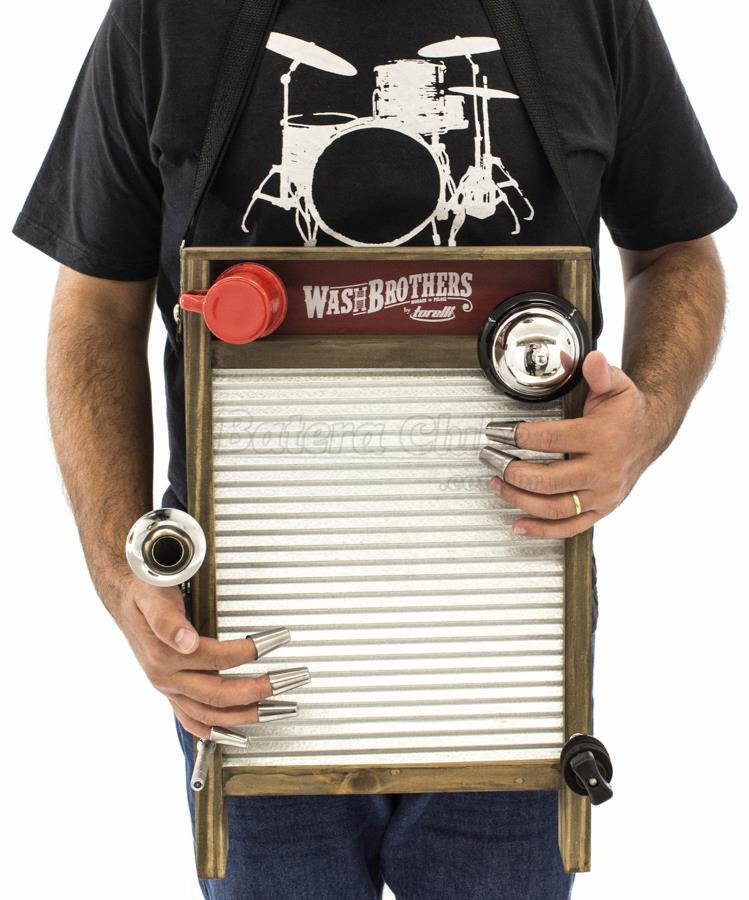 Washboard Torelli TWB37 WashBrothers Aluzinco Médio Percussão Tábua de Lavar com Sino e Buzina