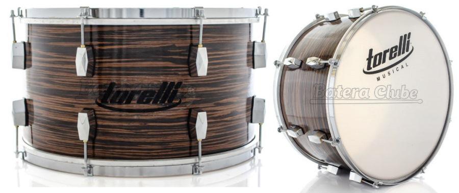 Zabumba Torelli TZ731 Ébano Natural 18x10" com Casco em Eucalipto e Canoas com Bucha de Brass