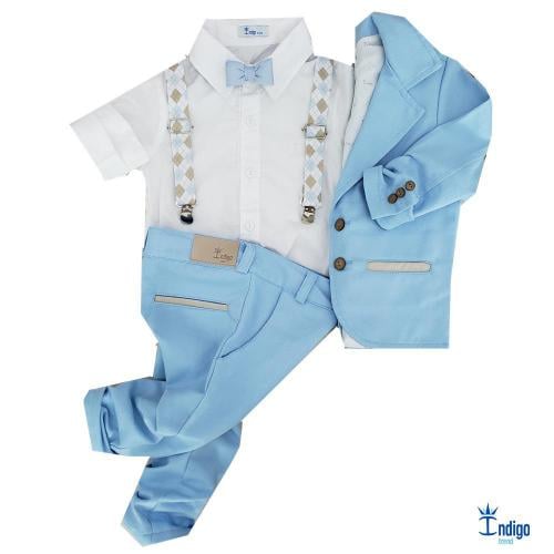 camisa social azul infantil