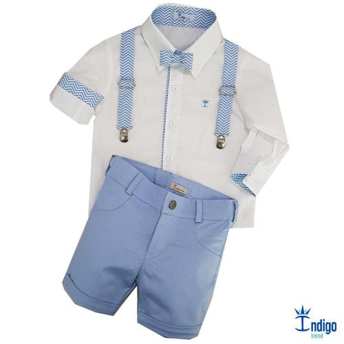 camisa social azul infantil