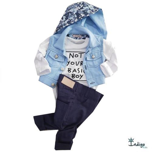 colete jeans para bebe masculino