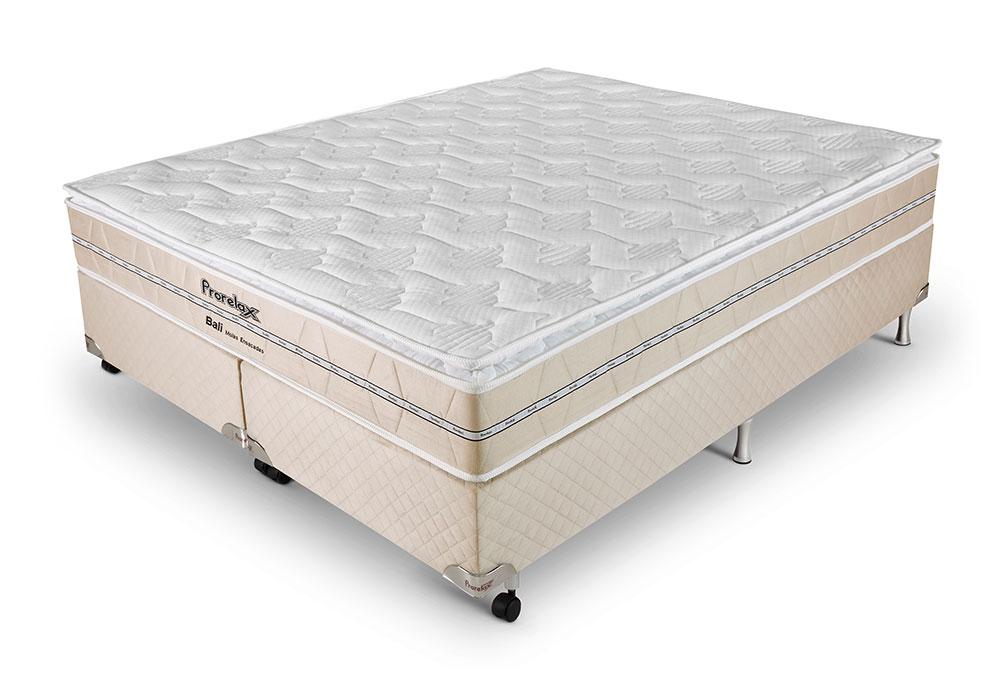 Conjunto Cama Box King Size com Colchão Bali 193x70x203 Bege