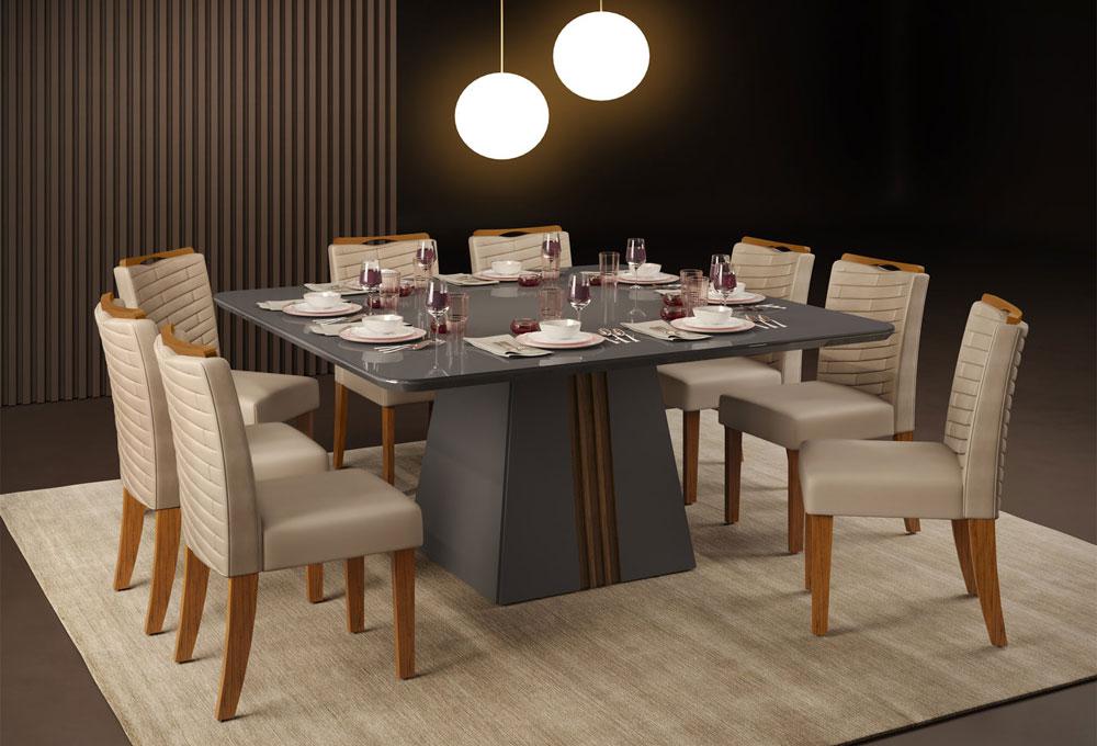 Mesa De Jantar Design com Vidro