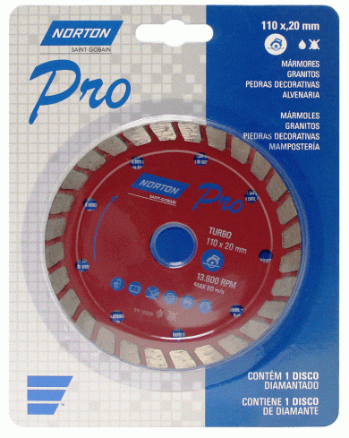 Anillo duro Adolescencia Excursión Disco de Corte Pro Turbo Norton Diamantado - 110 x 8 x 20