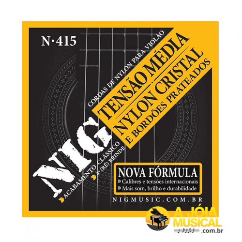 Encordoamento NIG N-415 Violão Nylon Tensão Média