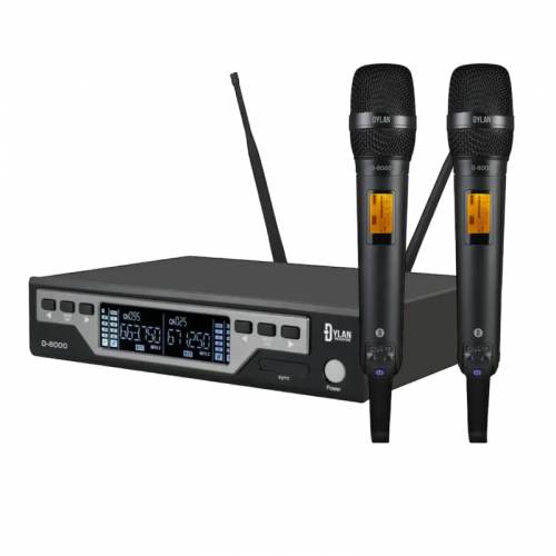 Microfone Dylan Sem Fio D-8000S Duplo Digital