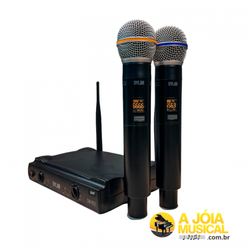 Microfone Dylan Sem Fio DW-602 Max Duplo