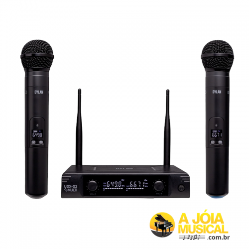 Microfone Dylan Sem Fio UDX-02 Multi Duplo