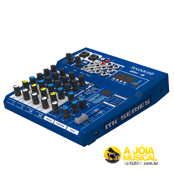 Mesa de Som Analógica Soundcraft MI-06