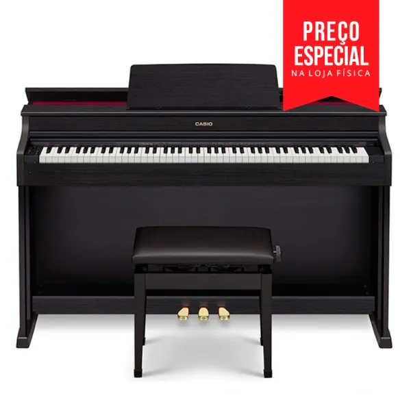 CASIO CELVIANO AP-470WE 電子ピアノ 88鍵 椅子付き Piano Digital Casio AP-470 Celviano 88 Teclas com Banco - Preto