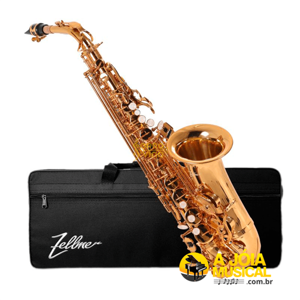 Saxofone Alto Zellmer ZAS-600L Eb Sib Laqueado Com Estojo 12x Sem