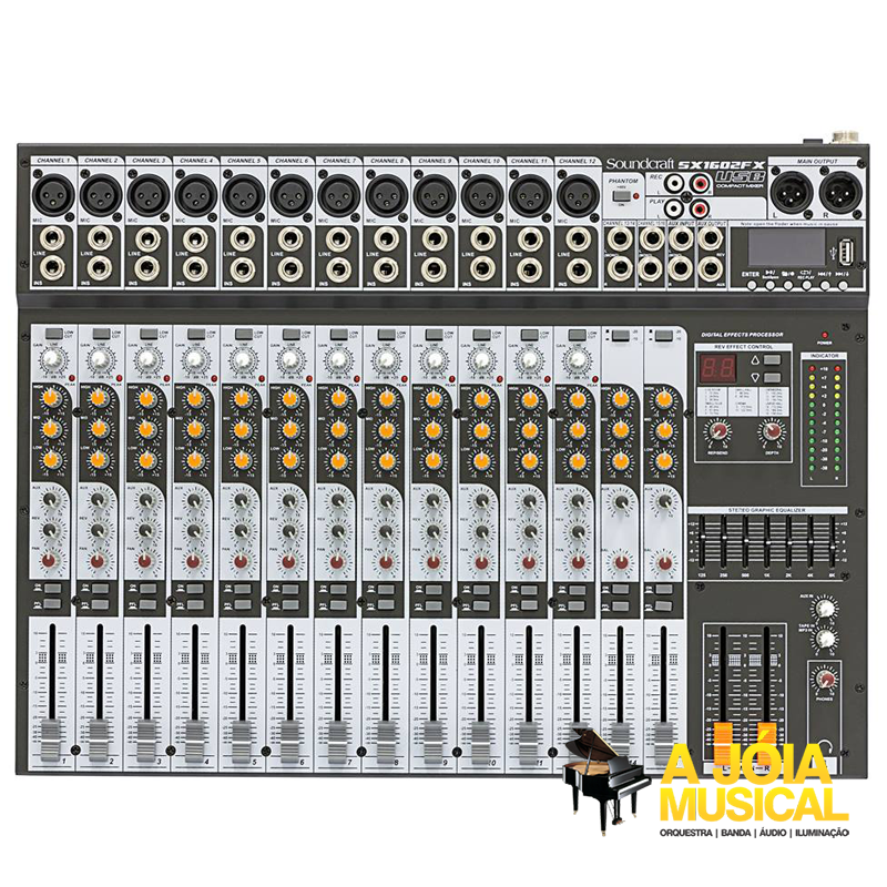 Mesa de Som Analógica Soundcraft SX1602FX-USB