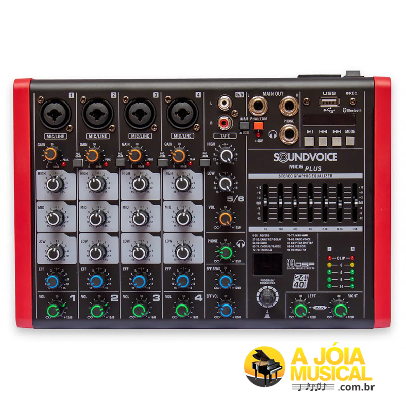 Mesa de Som Soundvoice 06 Canais MC6 Plus