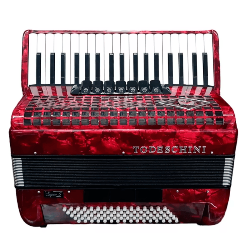 Acordeon Todeschini 80 Baixos 37 Teclas Super 5 Vermelho