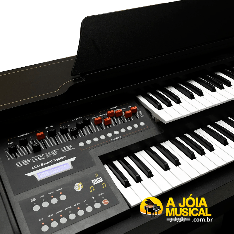 Órgão Eletrônico Harmonia HS-75 Louro Preto