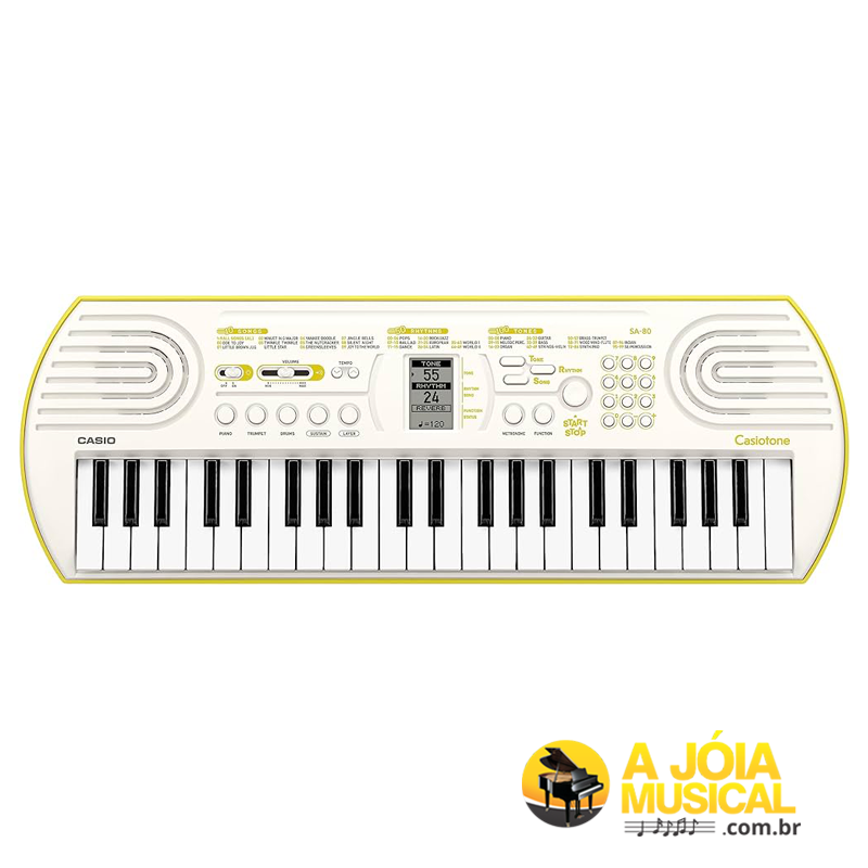 Teclado Infantil Casio Casiotone SA-80 H2 44 teclas Branco - Armazém do  Músico Instrum. Musicais
