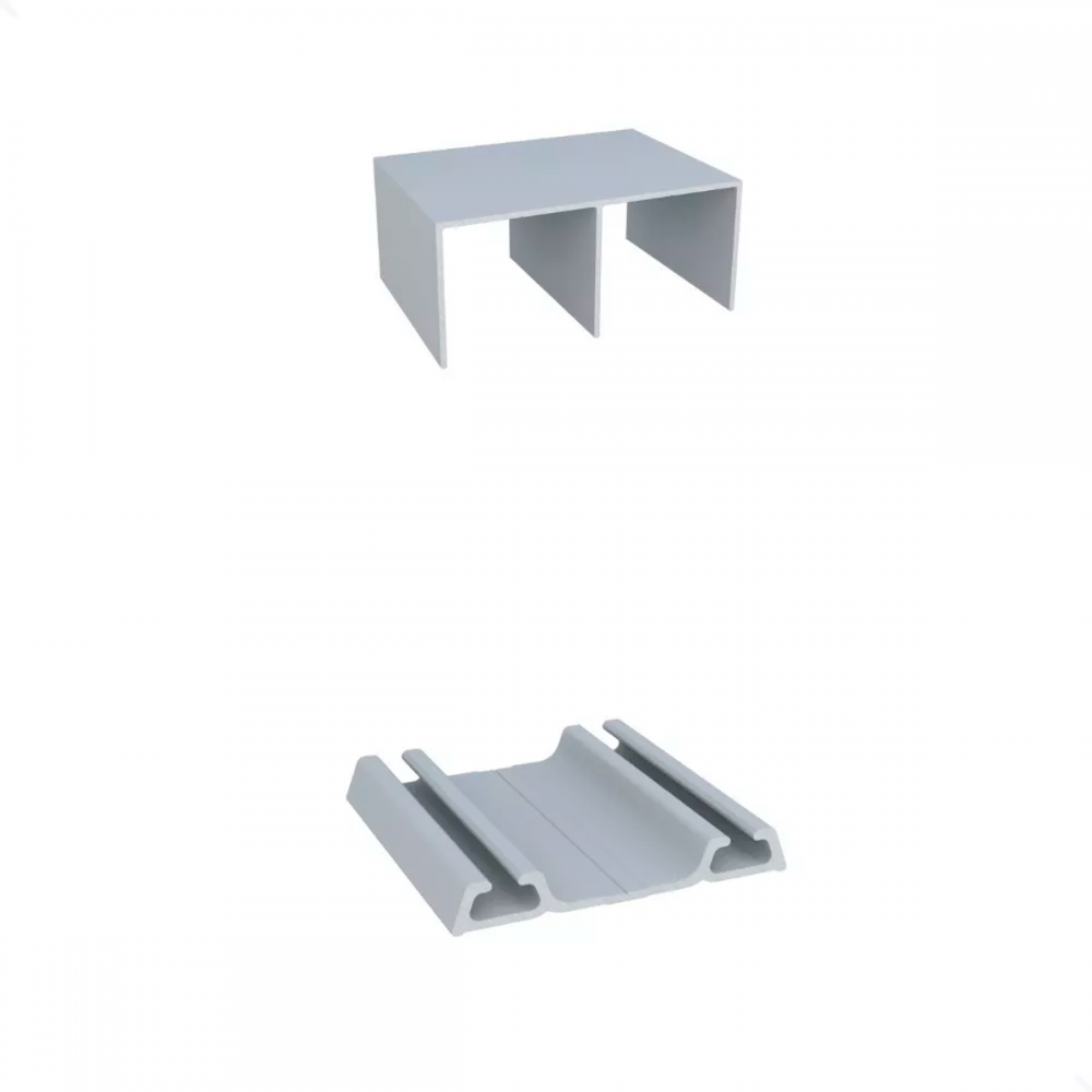 Kit Trilho Inferior RM-022 e Perfil Superior RM-030 Alumínio com 2 Metros Rometal