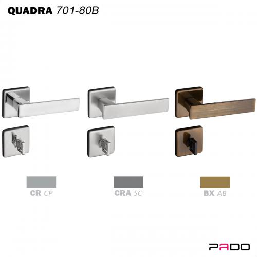 Fechadura para Banheiro Quadra com Roseta ZM 701-80B - Pado