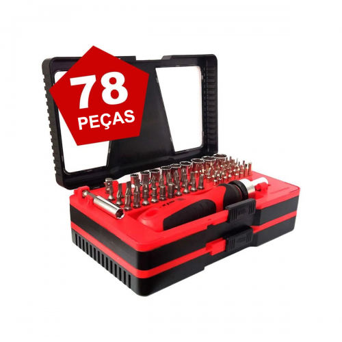 Jogo De Bits E Soquetes Cromo Vanadium 78 Peças 117859 - Mtx
