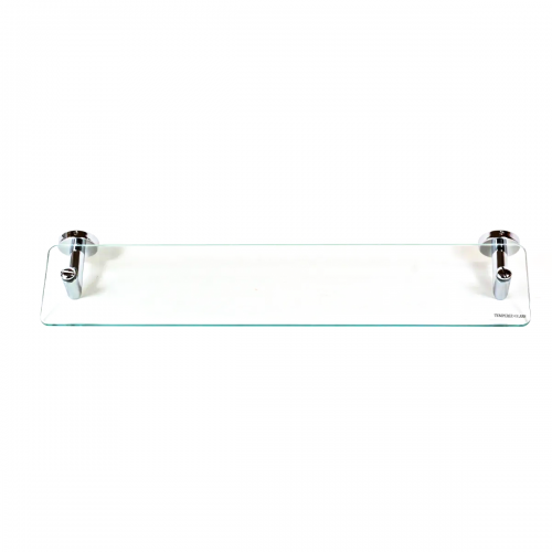 Prateleira de casa de banho CARVO 66 cm, mate, aço inoxidável/vidro, Zack