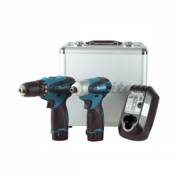 Kit Parafusadeira e Furadeira de Impacto com 2 Baterias + Carregador e Maleta DK1493 - Makita
