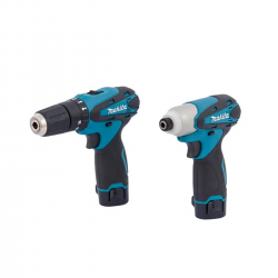 Kit Parafusadeira e Furadeira de Impacto com 2 Baterias + Carregador e Maleta DK1493 - Makita