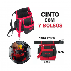 Bolsa de Cinto para Ferramentas 7 Bolsos em Lona 902419 MTX