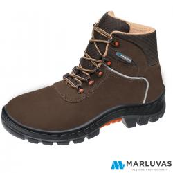 Botina Premier Nubuck em Couro Bico Plástico Marrom 75BPR29-MSMC-BP - Marluvas