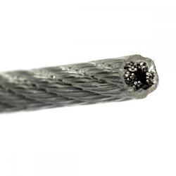 Cabo De Aço 1/8 Com Alma De Fibra 6x7 Com Revestimento 1mt