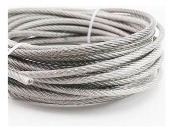 Cabo De Aço 1/4 Com Alma De Fibra 6x7 Com Revestimento 1mt