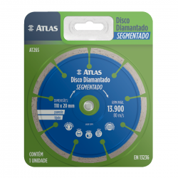 Disco de Corte Diamantado Segmentado 110mm AT26S Atlas