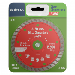 Disco de Corte Diamantado Turbo 110mm AT26T Atlas