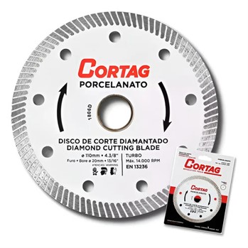 Disco De Corte Diamantado Turbo Porcelanato 110mm Cortag