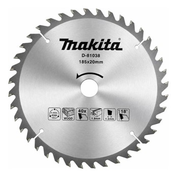 Disco Serra Circular Madeira Makita 185mm 40 Dentes D-81038