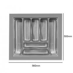 Divisor Organizador de Talheres DT-40 para Gaveta 560x500mm Cinza - Moldplast