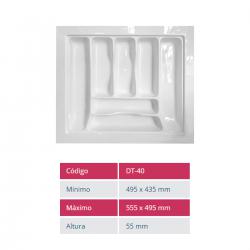 Divisor Organizador de Talheres DT-40 para Gaveta 555x495mm Branco - Moldplast