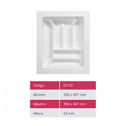 Divisor Organizador de Talheres DT-02 para Gaveta 396x467mm Branco - Moldplast