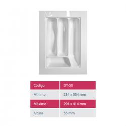 Divisor Organizador de Talheres DT-50 para Gaveta 294x414mm Branco - Moldplast