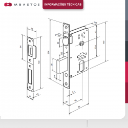 Fechadura Rolete Pivotante Externa 4700 E77 55mm Cromo Acetinado Imab