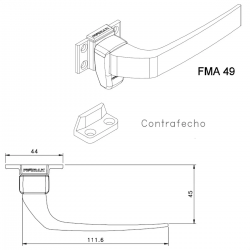Fecho Alavanca Janela Maxim Ar Madeira Preto FMA49P Fermax