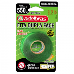 Fita Dupla Face Acrilica VHB 12mm x 2m Adelbras